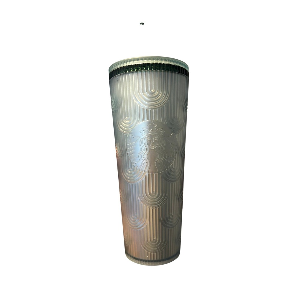 Starbucks 2022 Venti 24oz Frosted Iridescent Scalloped Wave Tumbler Cold Cup